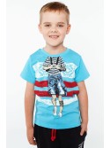 Jungen-T-Shirt mit Aufdruck, blau NDZ4461 – Online-Shop – Boutique